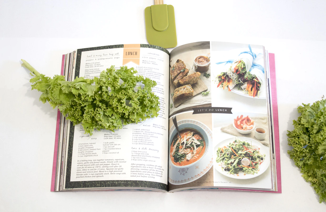 green leaf on cookbook photo