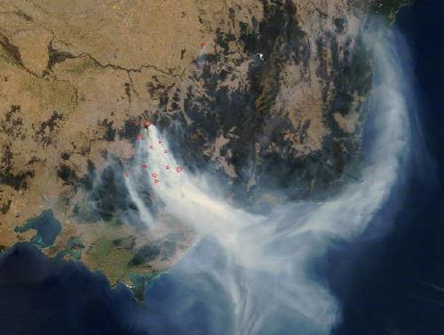 A view of the smokes from space