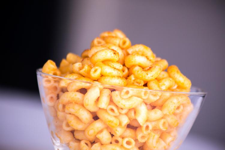 a bowl with mac and cheese a bowl with mac and cheese