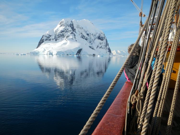 a glacier from a boat a glacier from a boat