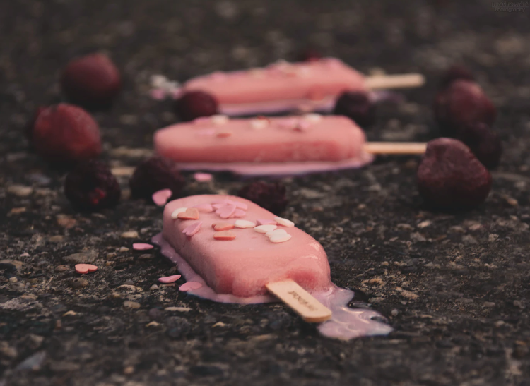 strawberry pops picture of three strawberry pops