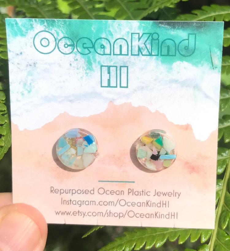 Ocean Plastic Stud Earrings