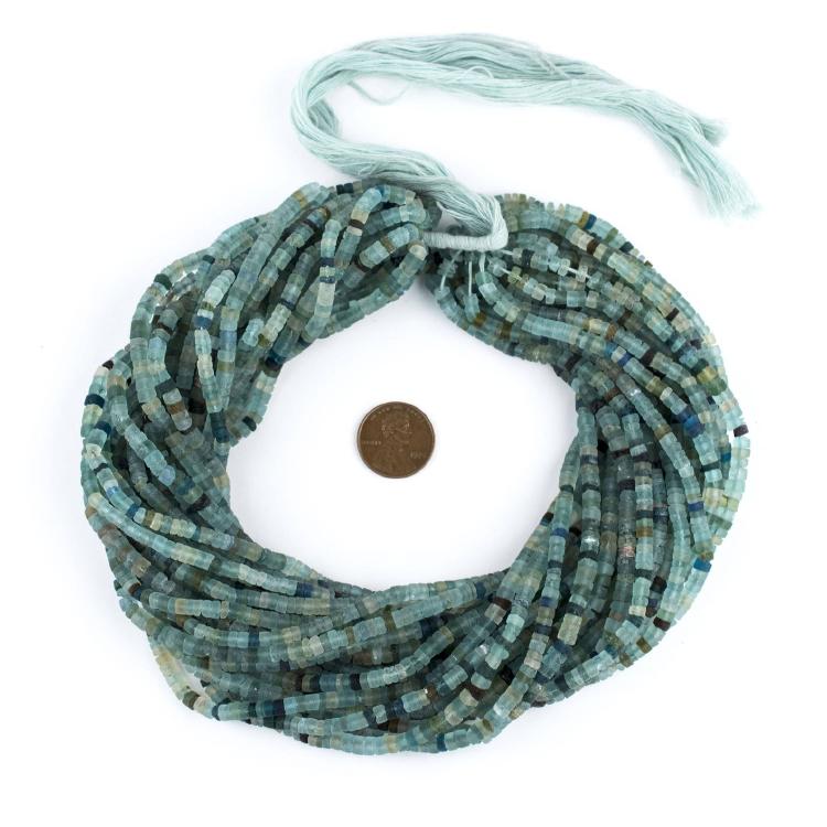 160 Ancient Roman Glass Cylinder Heishi Beads 4mm 160 Ancient Roman Glass Cylinder Heishi Beads 4mm