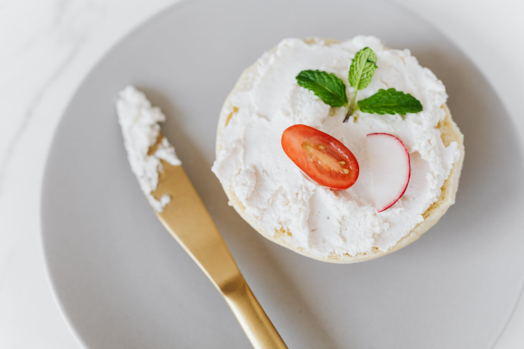 cottage cheese spread over bun