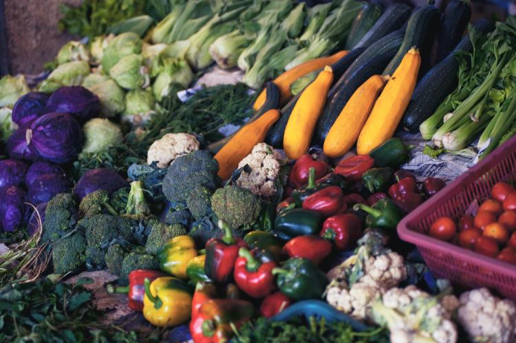 veggies displayed